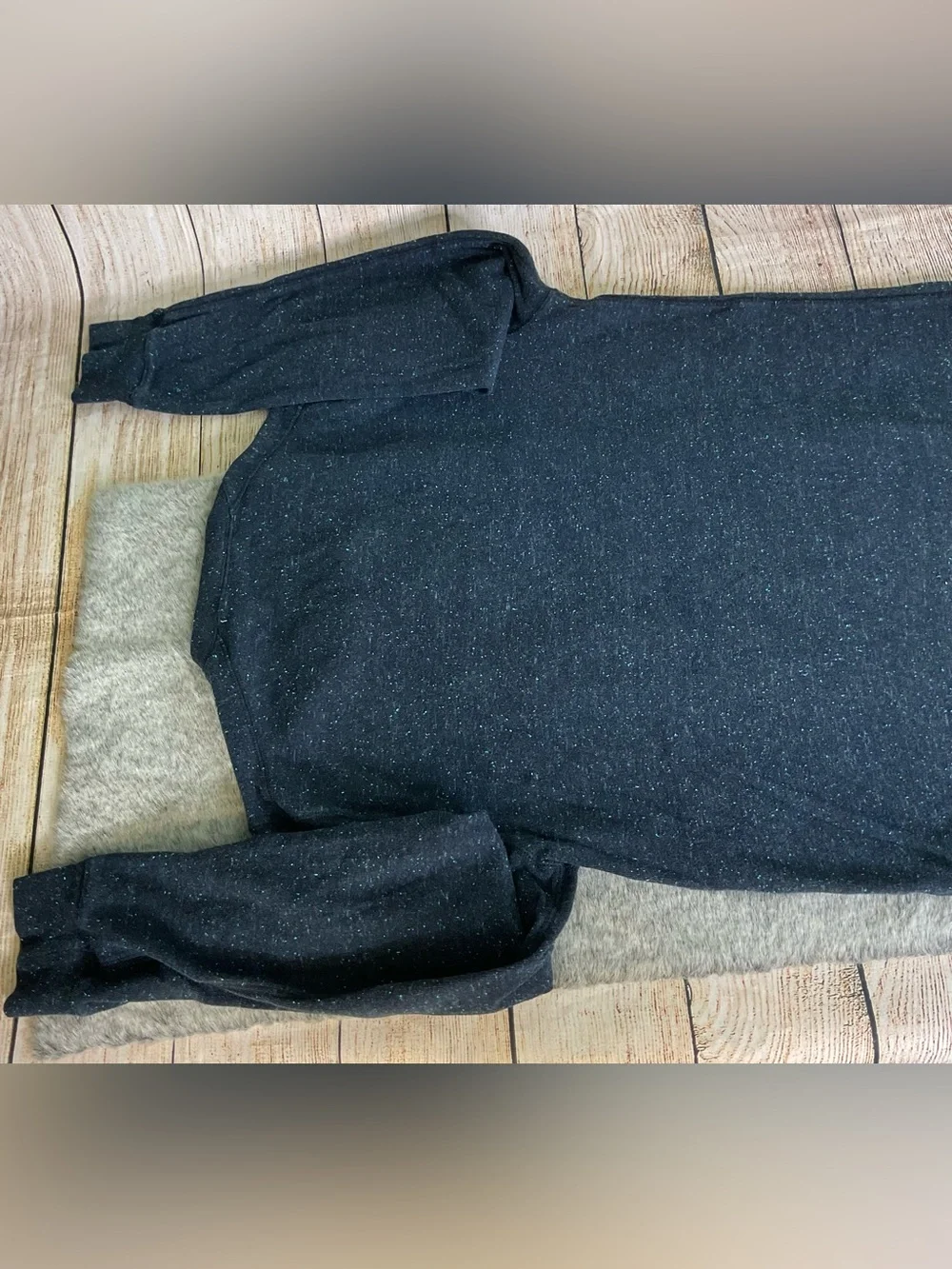 J. Crew Men's Navy Heathered Henley Knit Sweater 100% Cotton Size M
